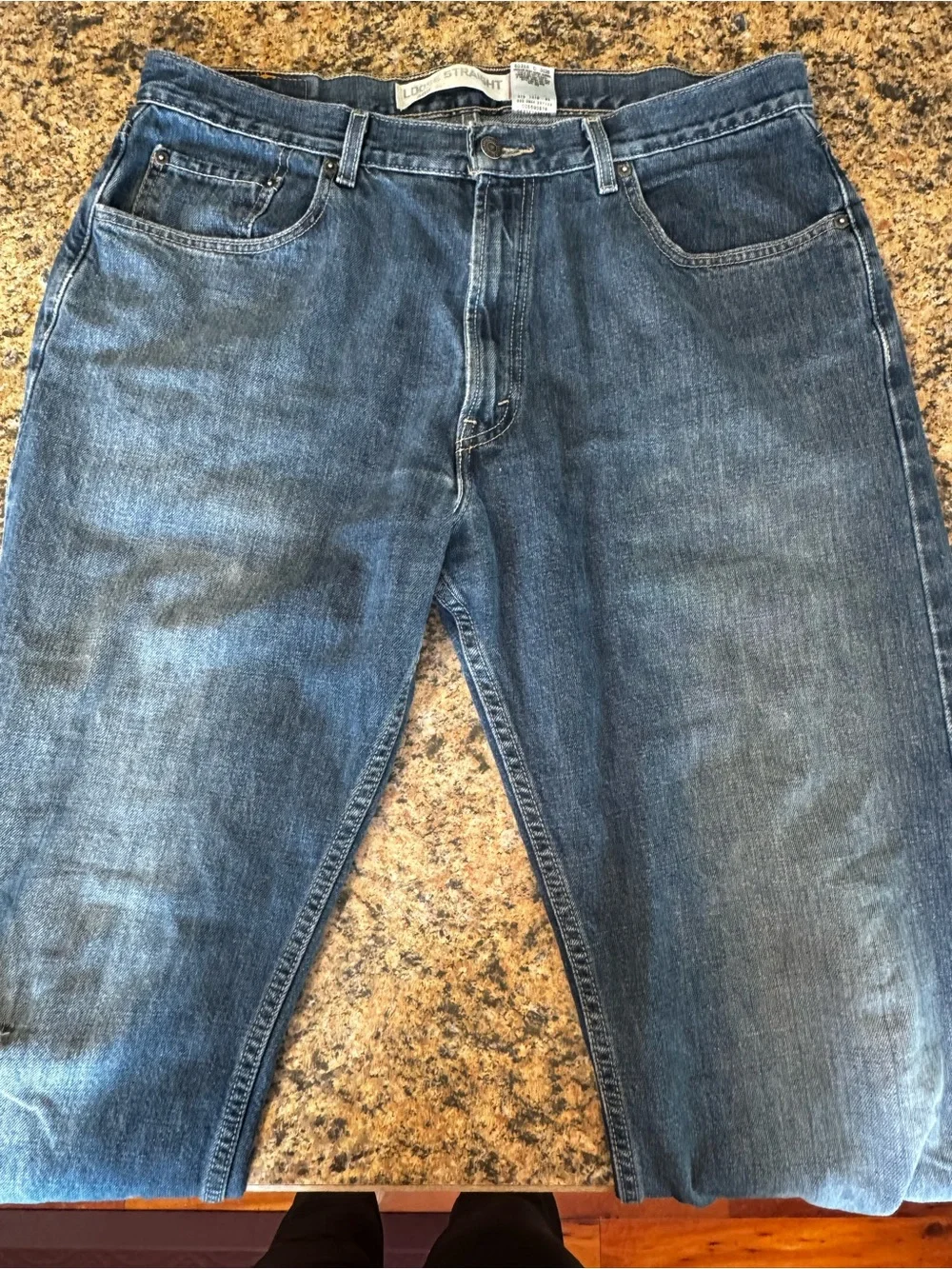 Levi's 569 Jeans Mens 36x36 Blue Loose Straight Skate Y2K Whiskered Fade 2004